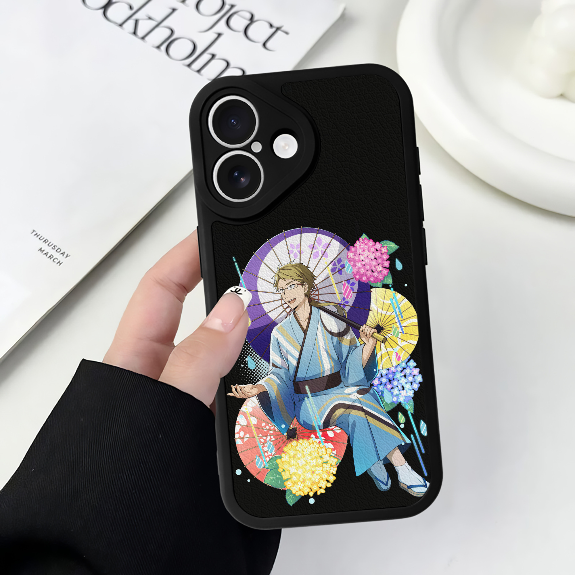 （画像用） 文豪ストレイドッグス Bungo Stray Dogs 【iPhone 16シリーズ対応】シリコンスマホケース（レザー調） 材質：シリコン
